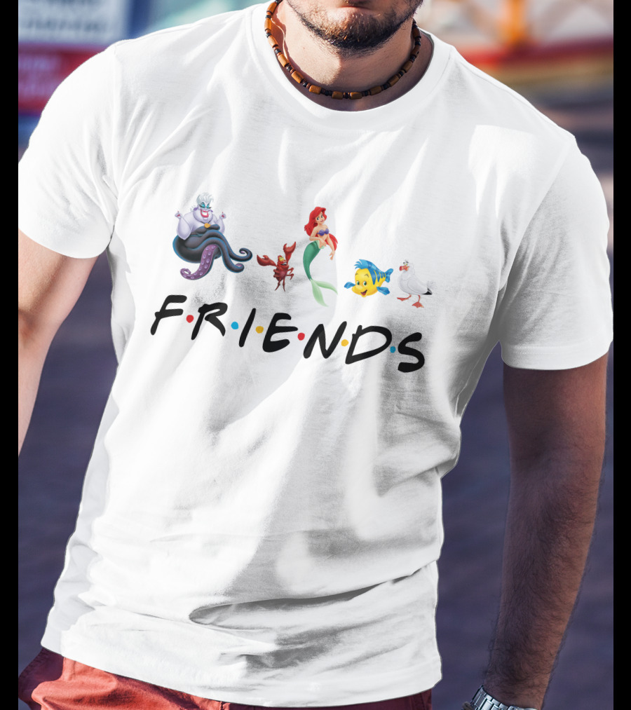 The Little Mermaid Friends Ursula Ariel Sebastian Flounder Scuttle T-Shirt