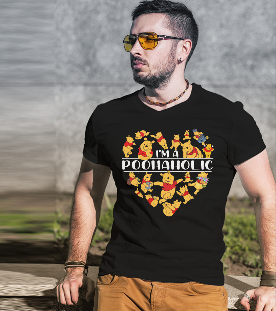 I'm A Poohaholic Heart-Shaped Pooh Bear Enthusiast T-Shirt