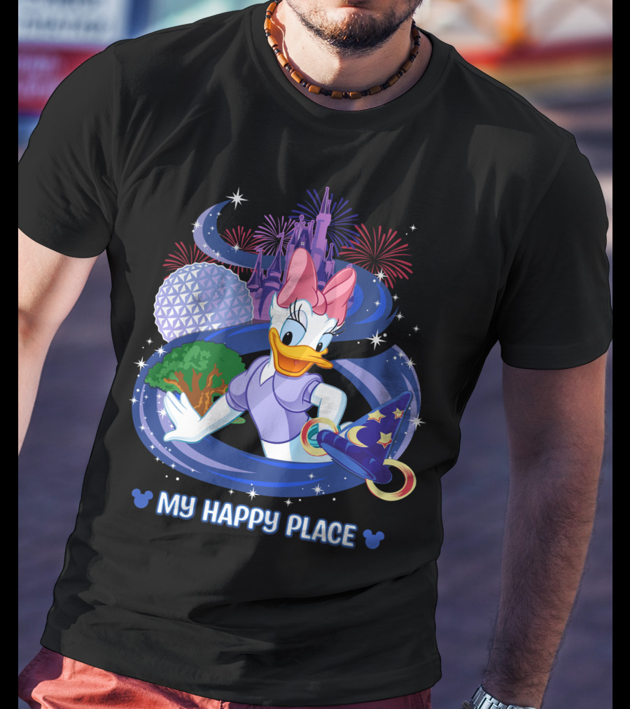 My Happy Place Daisy Fireworks Castle Disney Magic T-Shirt