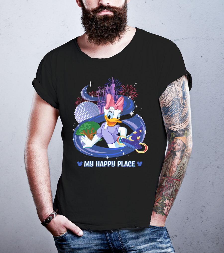 My Happy Place Daisy Fireworks Castle Disney Magic T-Shirt