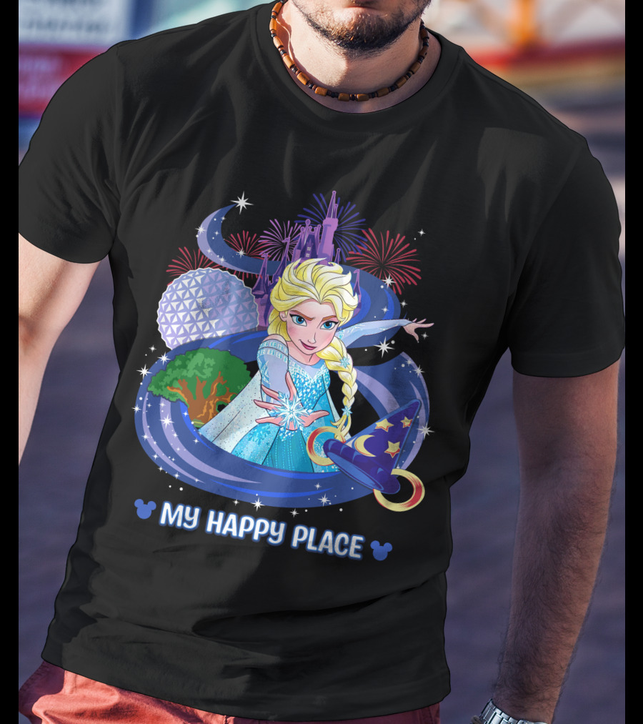 Elsa My Happy Place Fireworks And Magic Castle T-Shirt