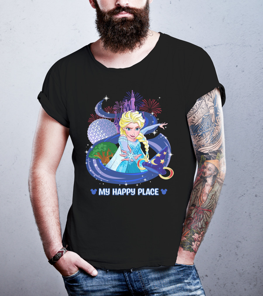 Elsa My Happy Place Fireworks And Magic Castle T-Shirt