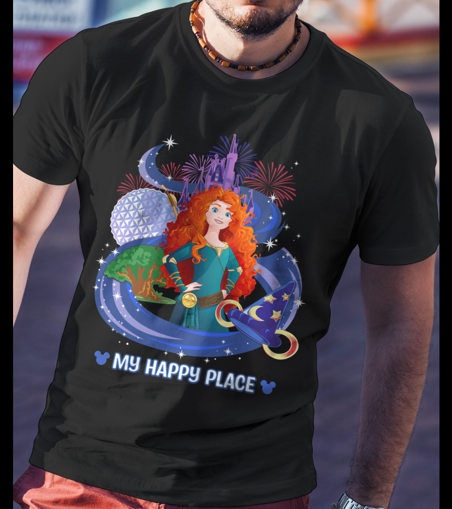 My Happy Place Merida Magic Kingdom Fireworks T-Shirt