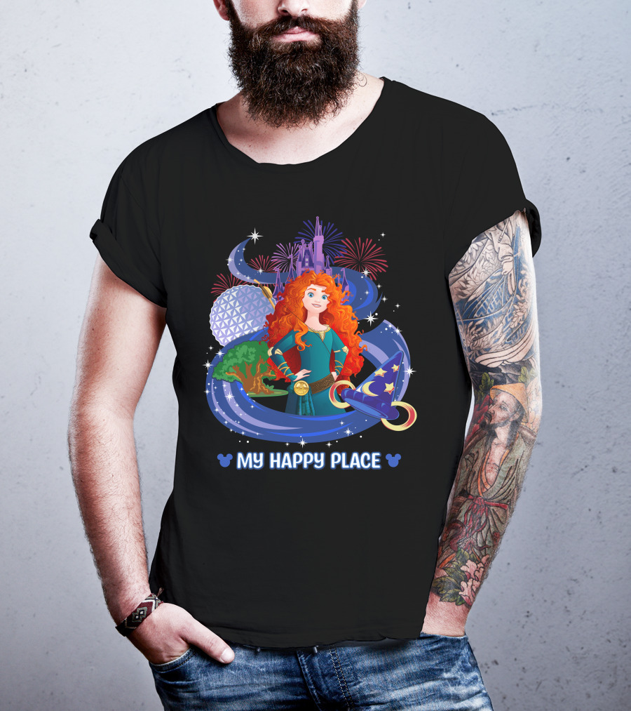 My Happy Place Merida Magic Kingdom Fireworks T-Shirt