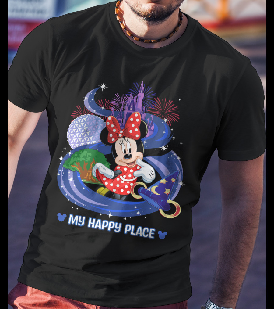 My Happy Place Minnie Mouse Fireworks Disney Theme Park Magic T-Shirt