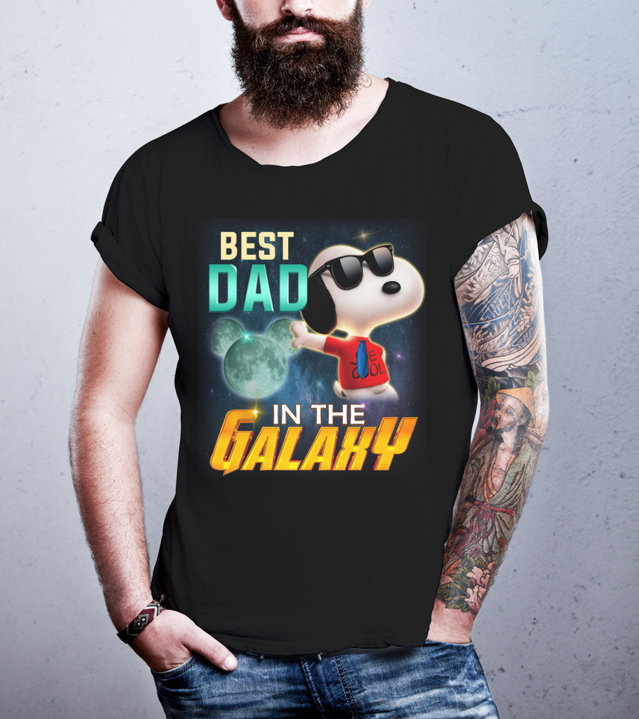 Best Dad IN The Galaxy Snoopy E Cool T-Shirt