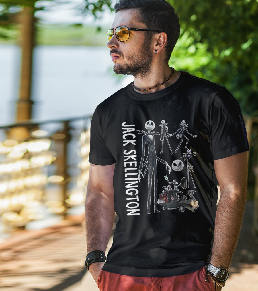 Jack Skellington Characters And Car Scene T-Shirt