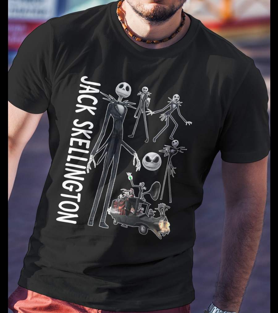 Jack Skellington Characters And Car Scene T-Shirt