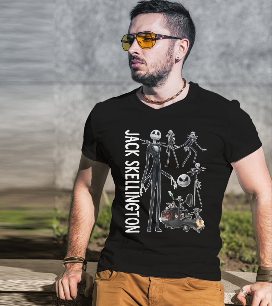 Jack Skellington Characters And Car Scene T-Shirt