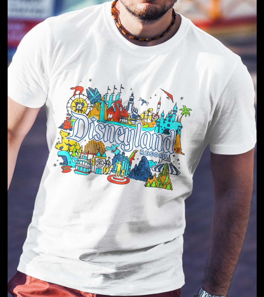 Disneyland Resort Iconic Attractions And Landmarks T-Shirt