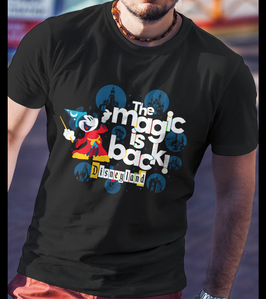 The Magic Is Back Disneyland Sorcerer Mickey T-Shirt