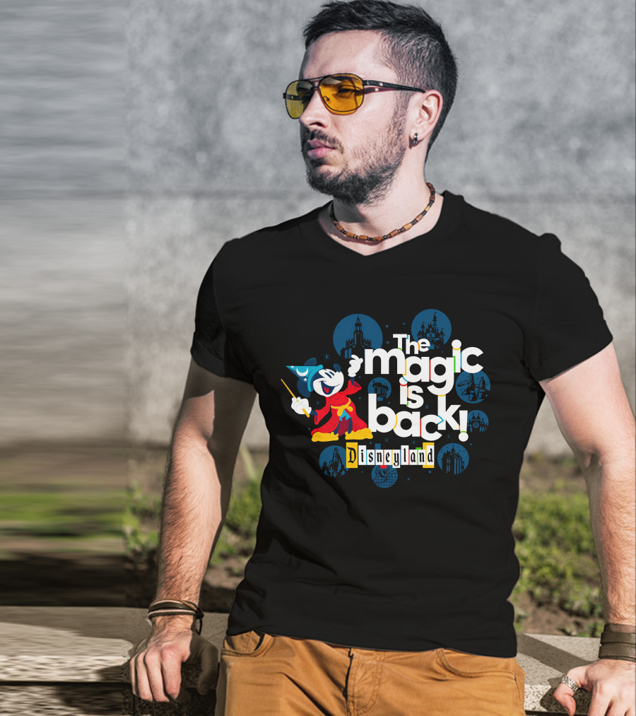 The Magic Is Back Disneyland Sorcerer Mickey T-Shirt