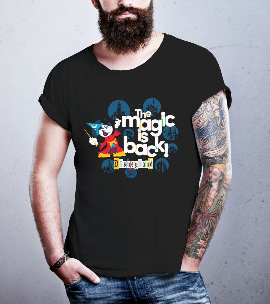 The Magic Is Back Disneyland Sorcerer Mickey T-Shirt