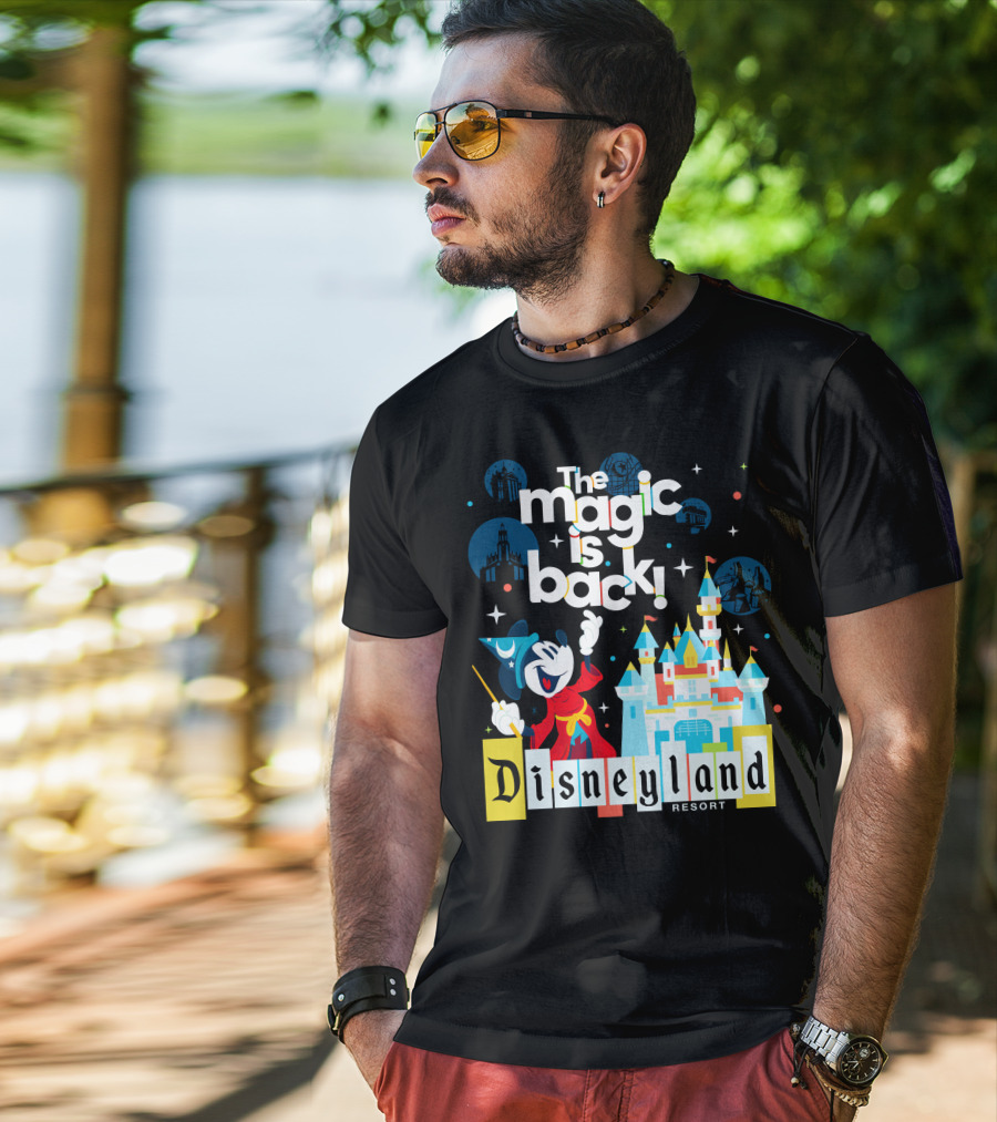 The Magic Is Back Disneyland Resort Mickey Mouse Castle Magic Kingdom T-Shirt