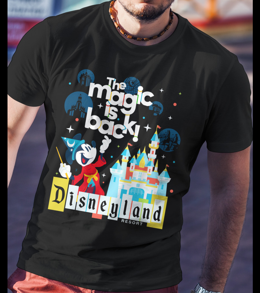The Magic Is Back Disneyland Resort Mickey Mouse Castle Magic Kingdom T-Shirt