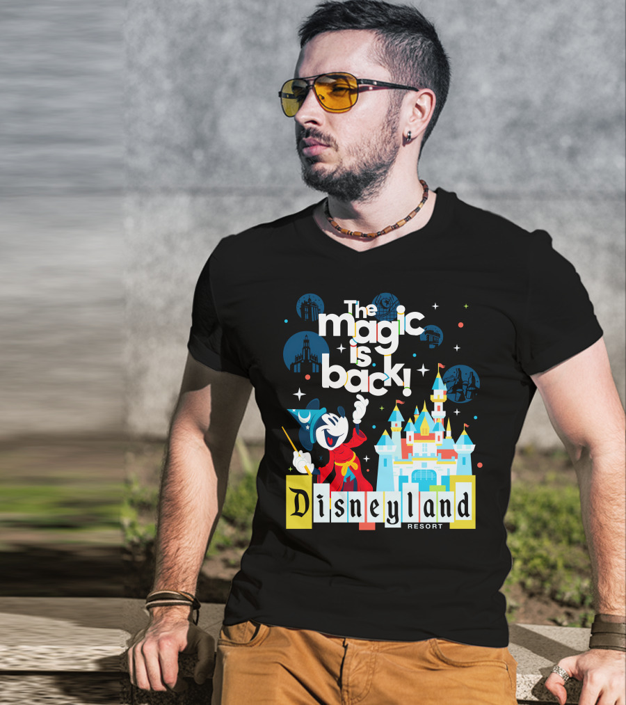 The Magic Is Back Disneyland Resort Mickey Mouse Castle Magic Kingdom T-Shirt