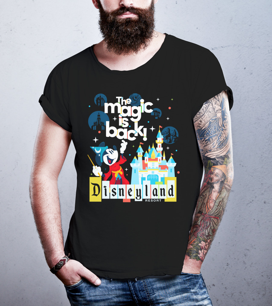 The Magic Is Back Disneyland Resort Mickey Mouse Castle Magic Kingdom T-Shirt