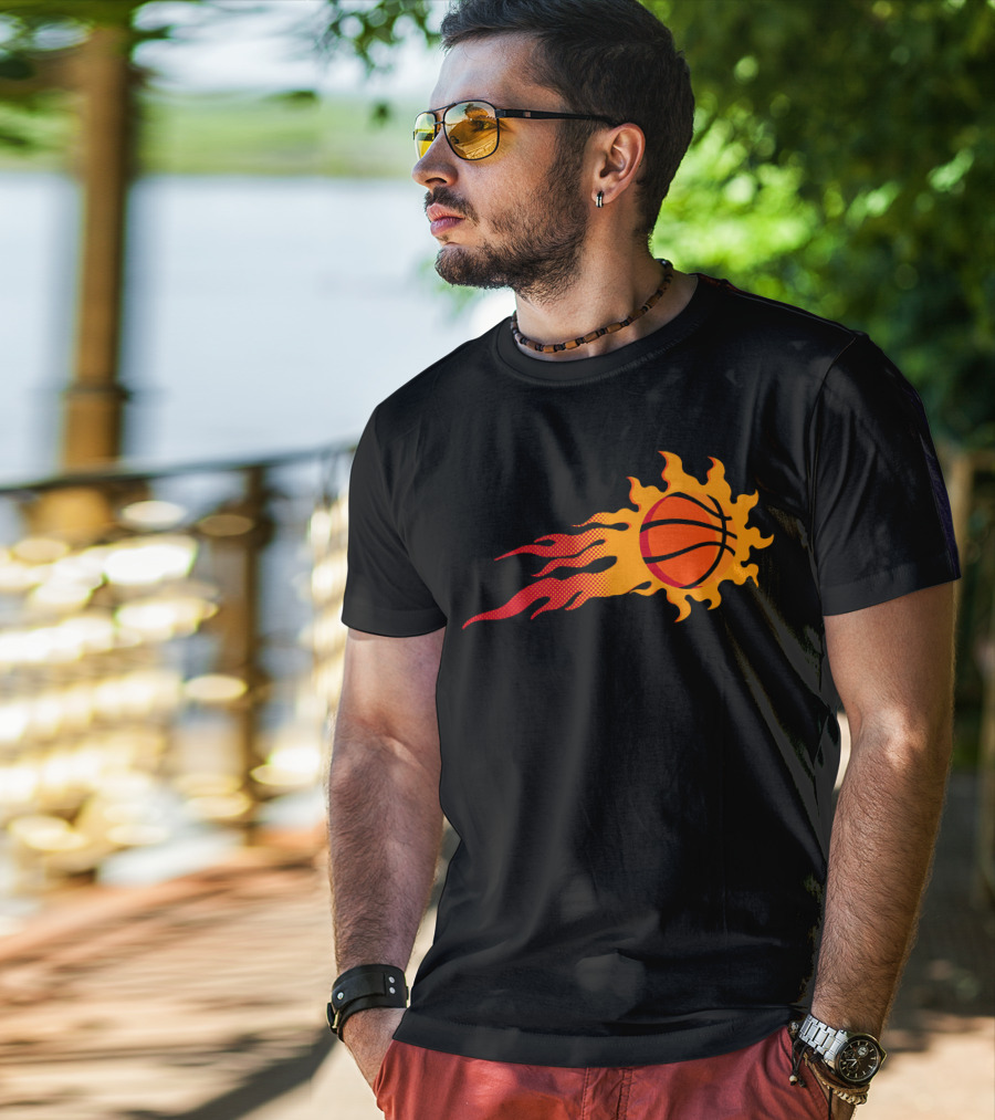 Style 11 Flaming Basketball T-Shirt