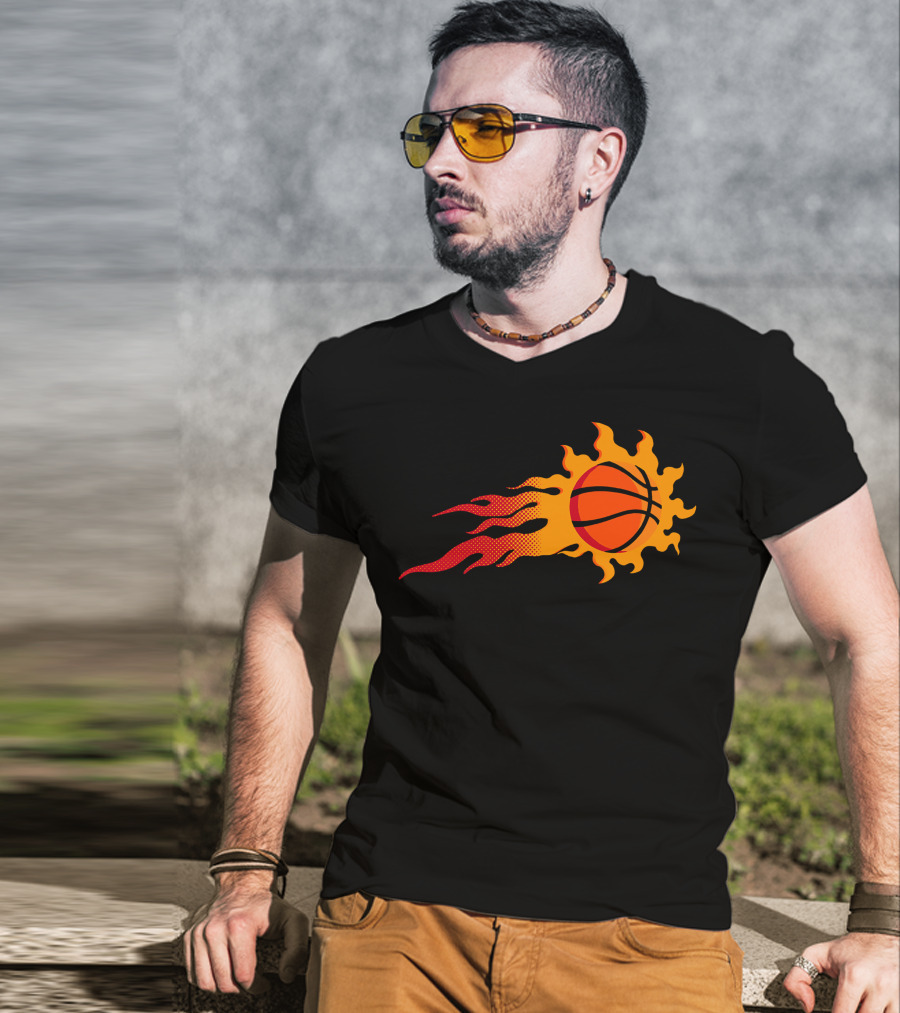 Style 11 Flaming Basketball T-Shirt