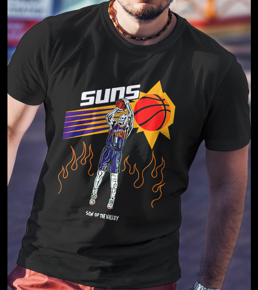 Suns Son Of The Valley Basketball Flames T-Shirt