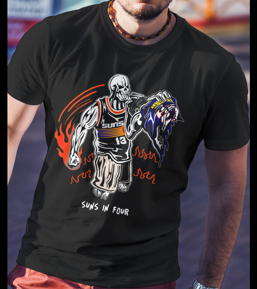 Phoenix Suns Victory Skull Holding Defeated Opponent Head Suns In Four T-Shirt