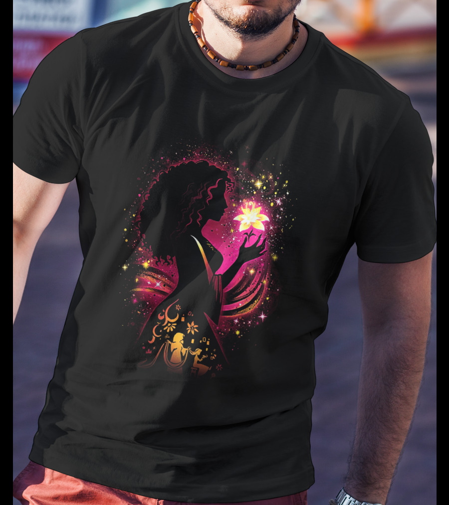 Gothel Enchanted Flower Silhouette Magic Glow T-Shirt