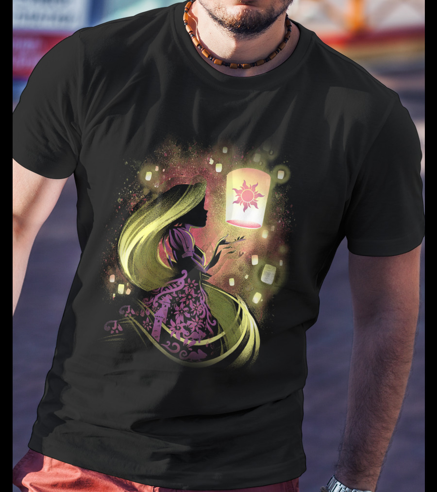 Rapunzel Lanterns And Golden Hair With Sun T-Shirt
