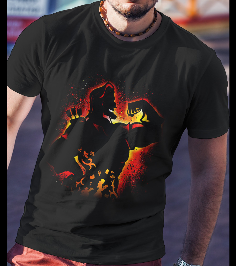 Hercules Silhouette With Mythical Elements And Fiery T-Shirt