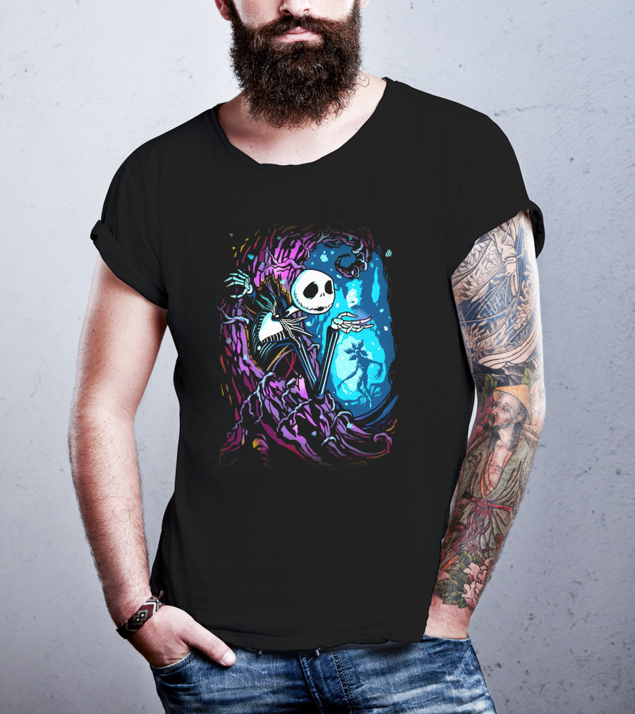 Jack Skellington Night Sky Fantasy Scene T-Shirt