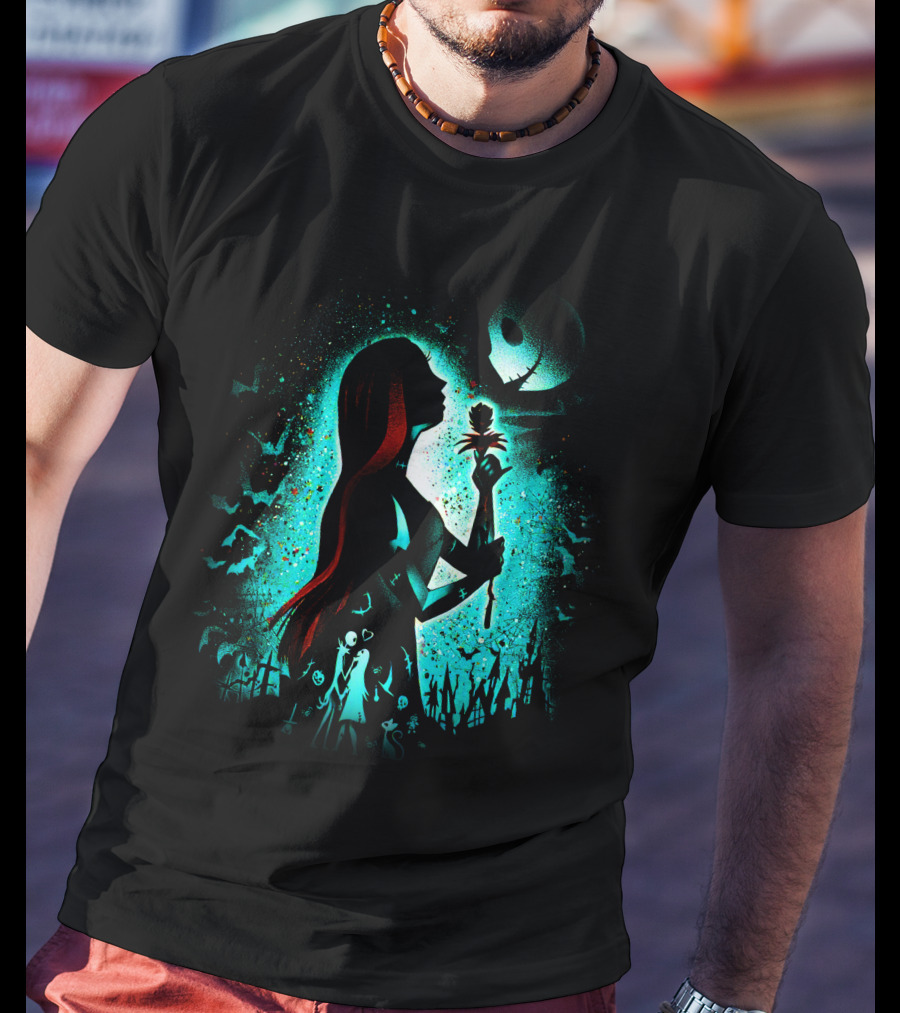 Sally The Nightmare Before Christmas Jack Silhouette Scene T-Shirt