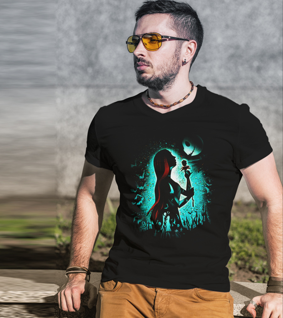 Sally The Nightmare Before Christmas Jack Silhouette Scene T-Shirt