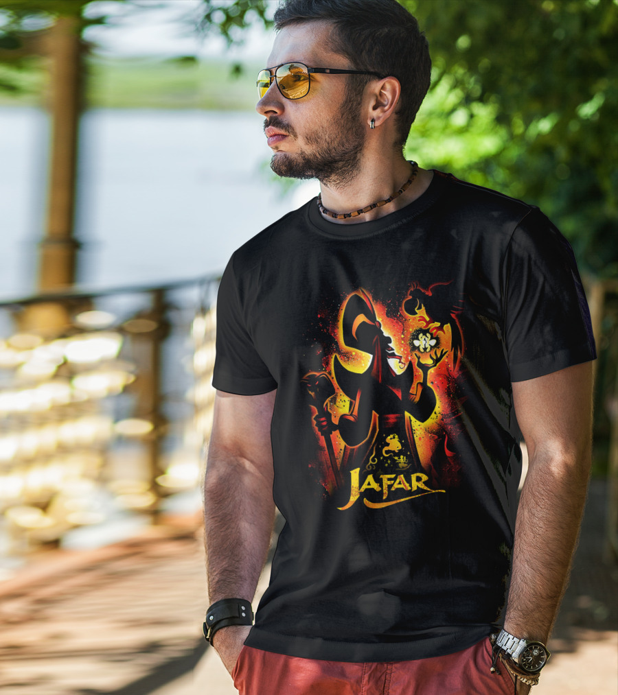 Jafar And Iago With Genie Lamp Silhouette T-Shirt