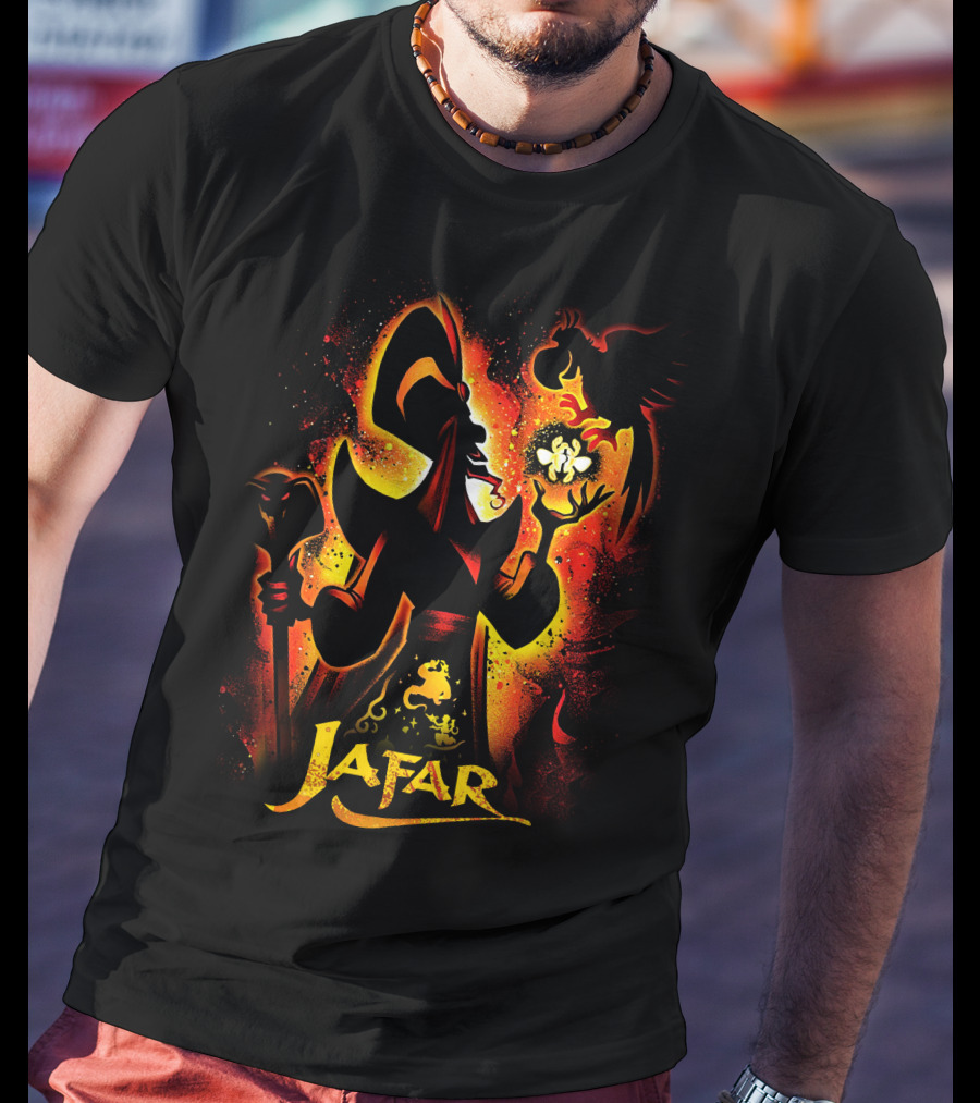 Jafar And Iago With Genie Lamp Silhouette T-Shirt