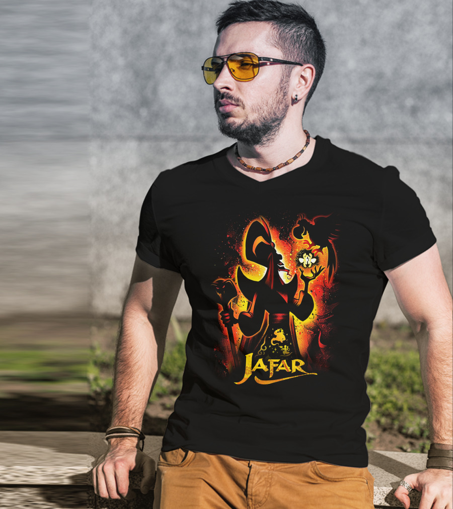 Jafar And Iago With Genie Lamp Silhouette T-Shirt