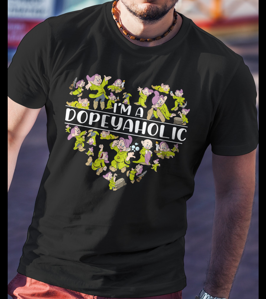 I'm A Dopeyaholic Heart Collage Snow White Character Collection T-Shirt