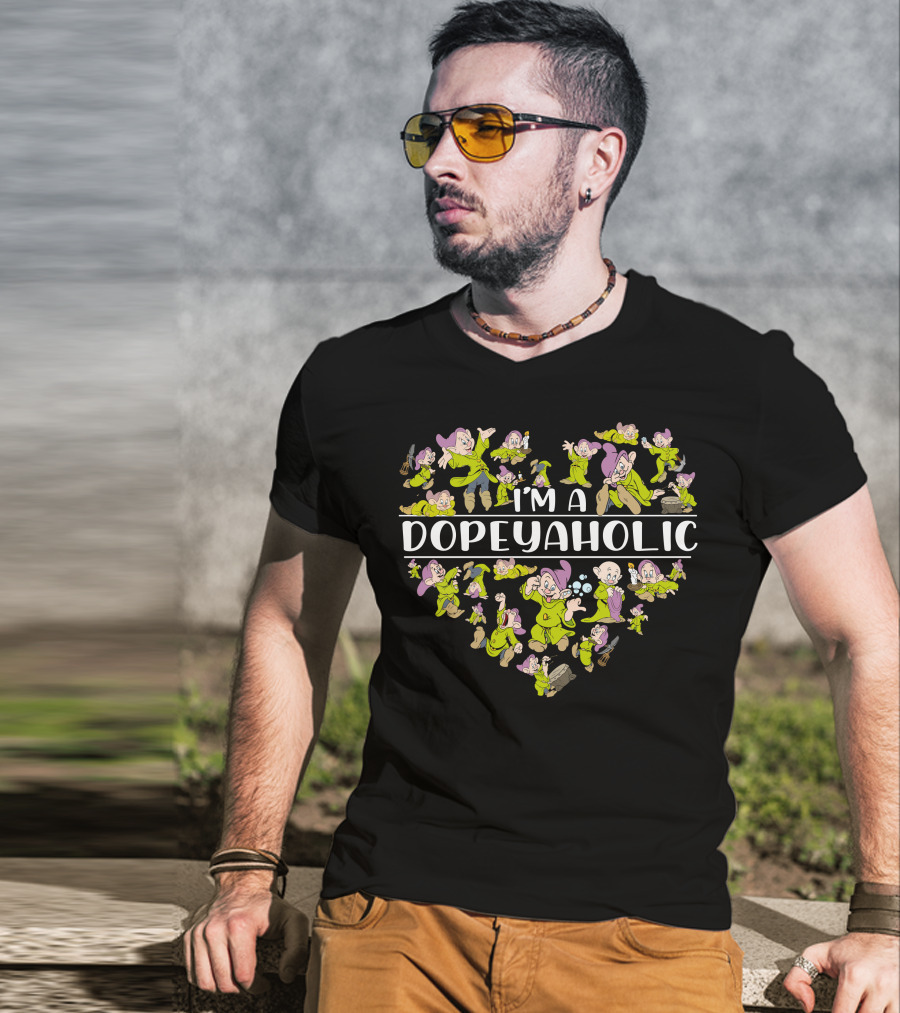 I'm A Dopeyaholic Heart Collage Snow White Character Collection T-Shirt