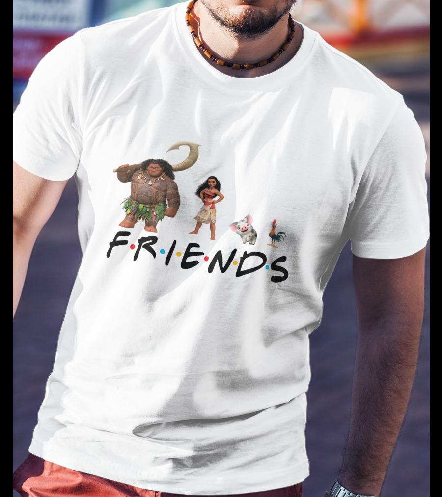 Friends Moana Maui Pua Heihei Characters T-Shirt