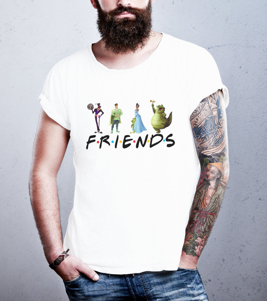 Friends Tv Show Style Princess And The Frog Characters T-Shirt