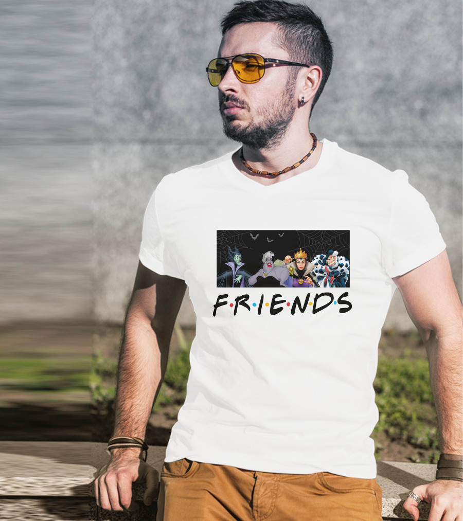 Friends Inspired Disney Villains Characters Group T-Shirt