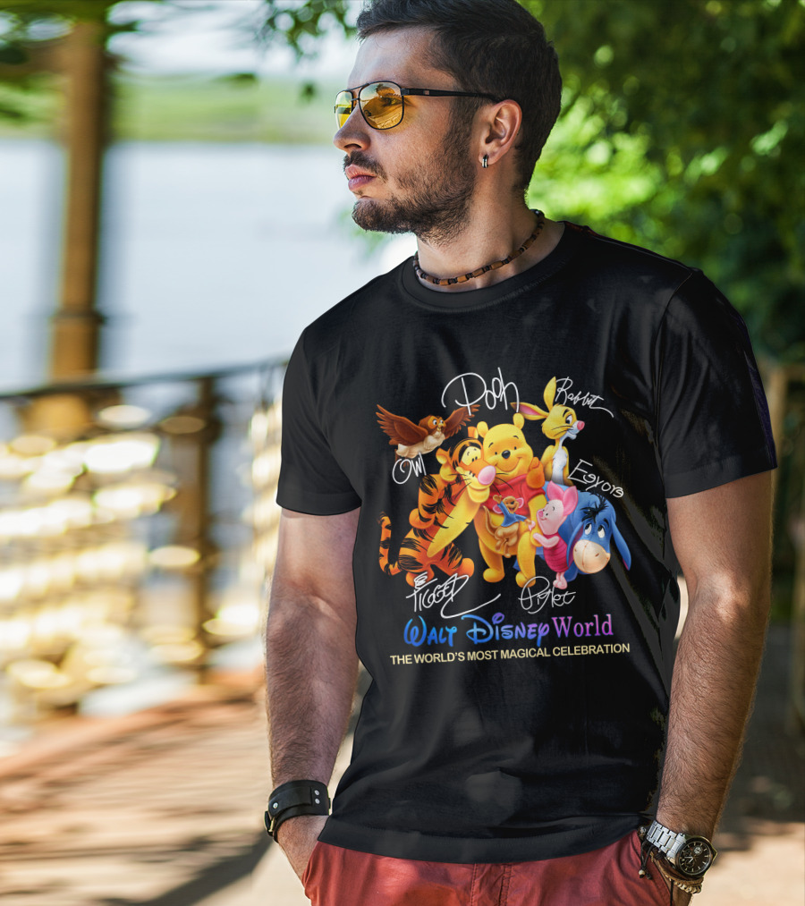 Walt Disney World Pooh Tigger Piglet Eeyore Rabbit Owl The World's Most Magical Celebration T-Shirt