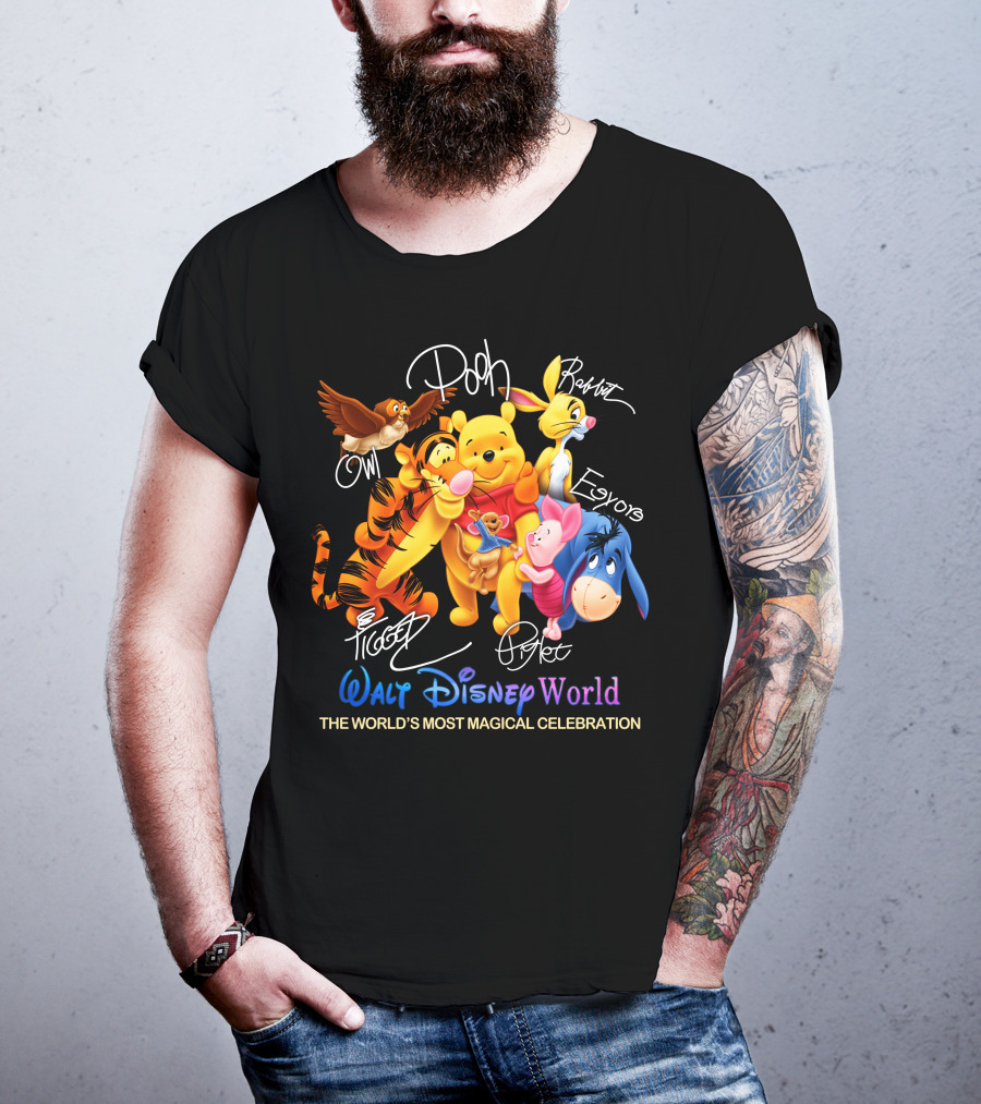 Walt Disney World Pooh Tigger Piglet Eeyore Rabbit Owl The World's Most Magical Celebration T-Shirt