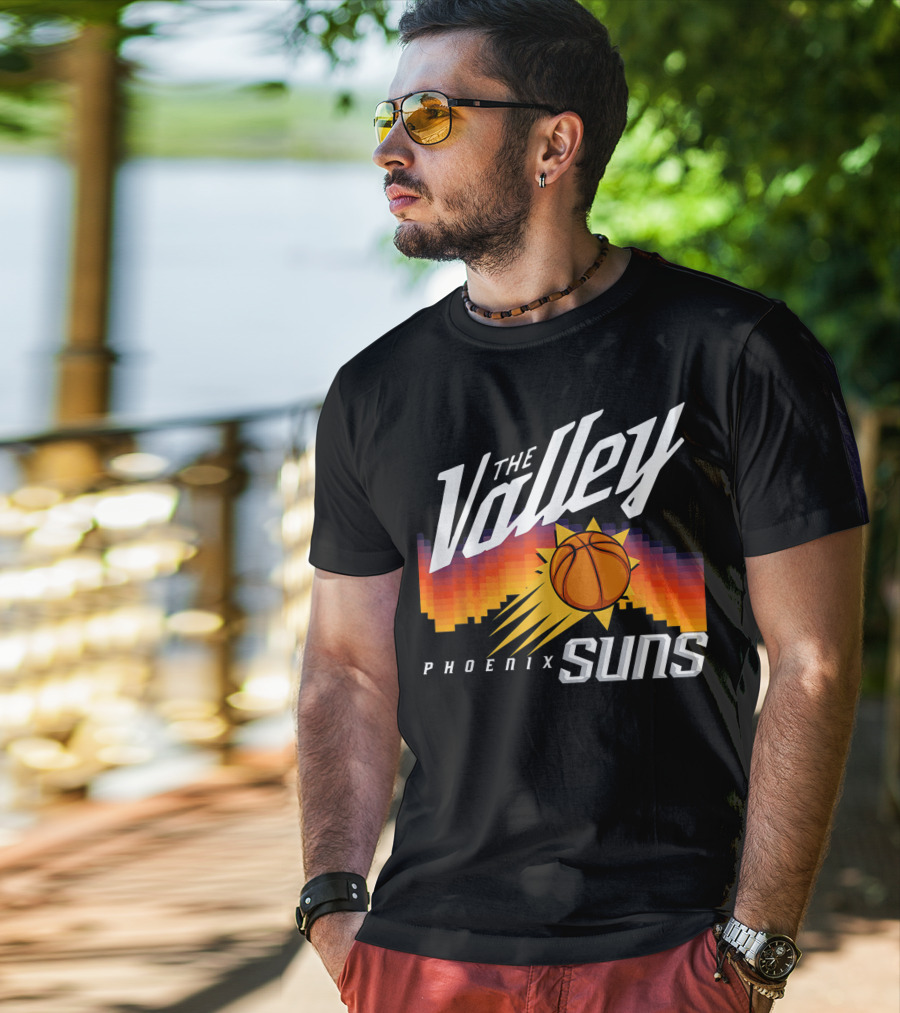 The Valley Phoenix Suns Basketball Logo Vintage Style T-Shirt