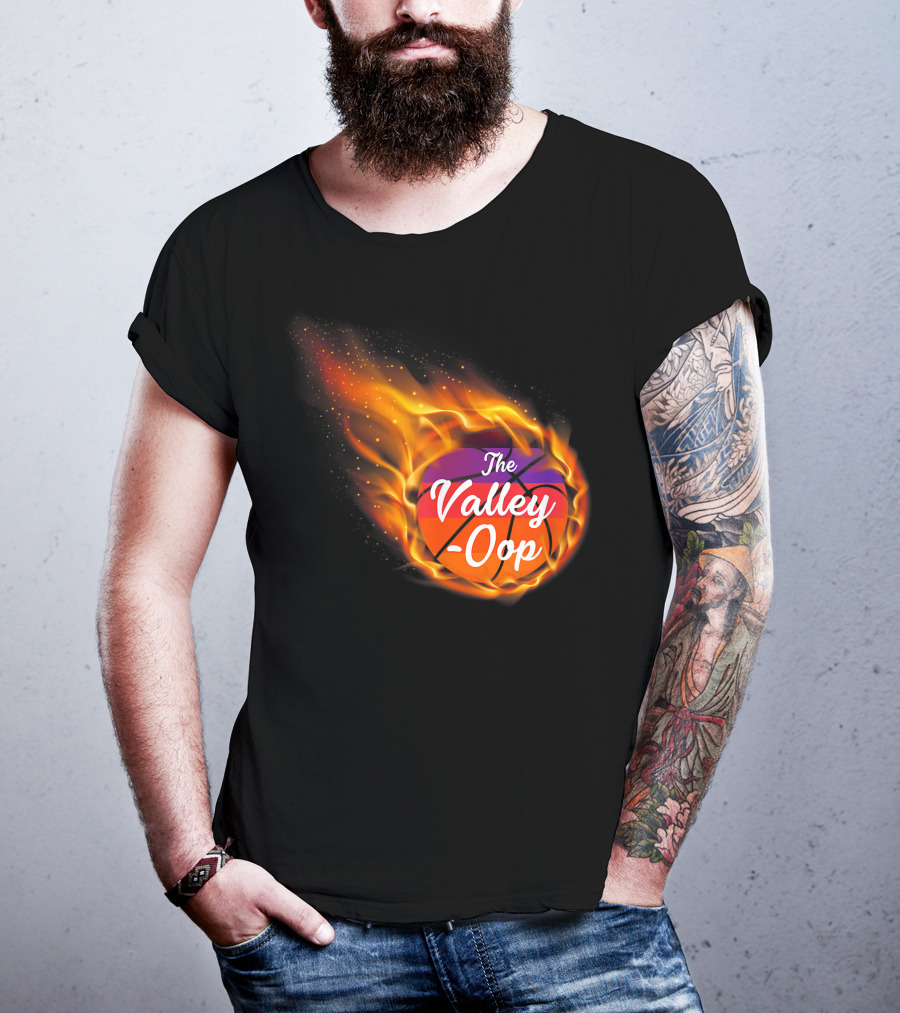 Phx The Valley-Oop Basketball Flame Style T-Shirt