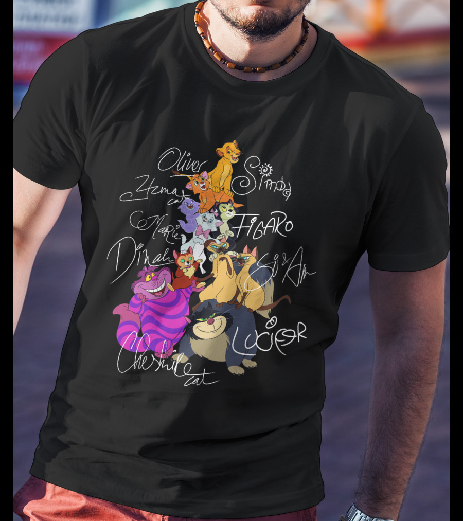 Oliver Simba Marie Figaro Cheshire Cat Yzma Dinah Lucifer Si And Am T-Shirt