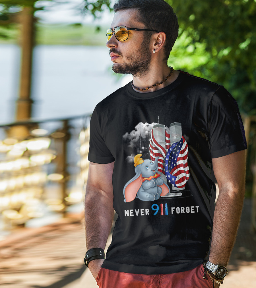 Never Forget Dumbo 9/11 Twin Towers Memorial T-Shirt