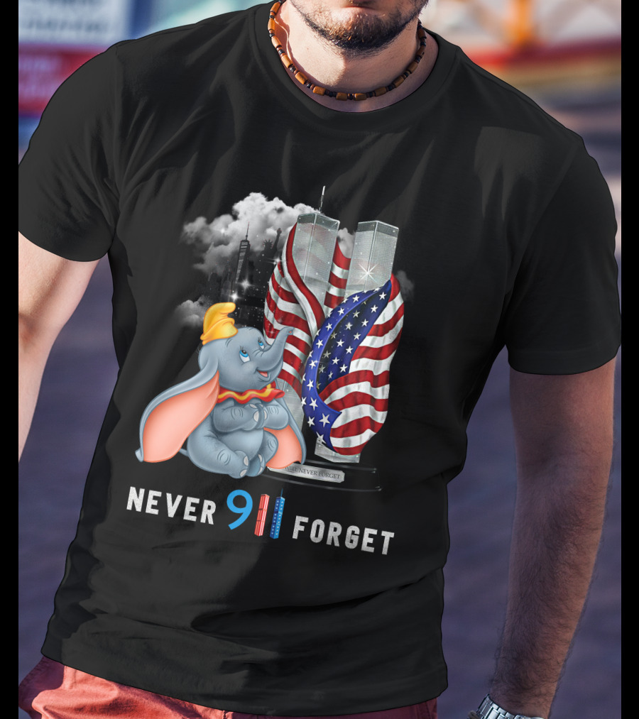 Never Forget Dumbo 9/11 Twin Towers Memorial T-Shirt