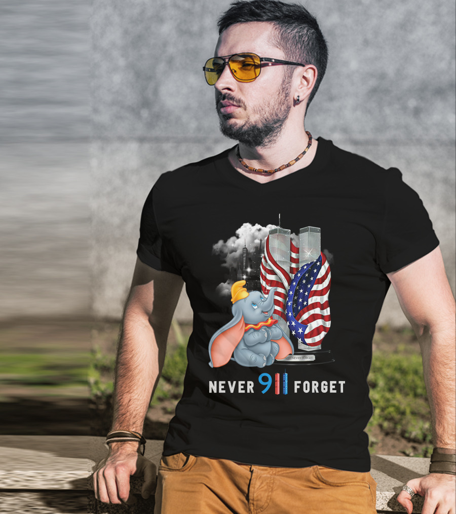 Never Forget Dumbo 9/11 Twin Towers Memorial T-Shirt