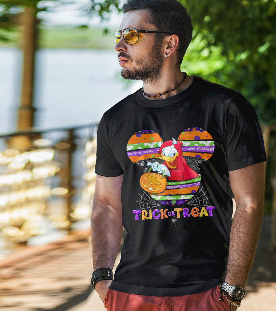 Donald-D Trick Or Treat Happy Halloween Mickey Ears T-Shirt