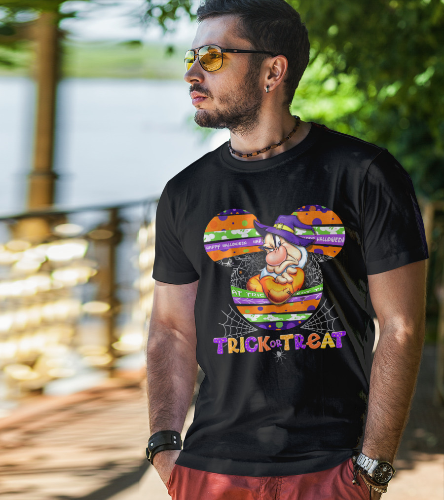 Grumpy-D Happy Halloween Trick Or Treat Mickey Ears Halloween Hat Theme T-Shirt