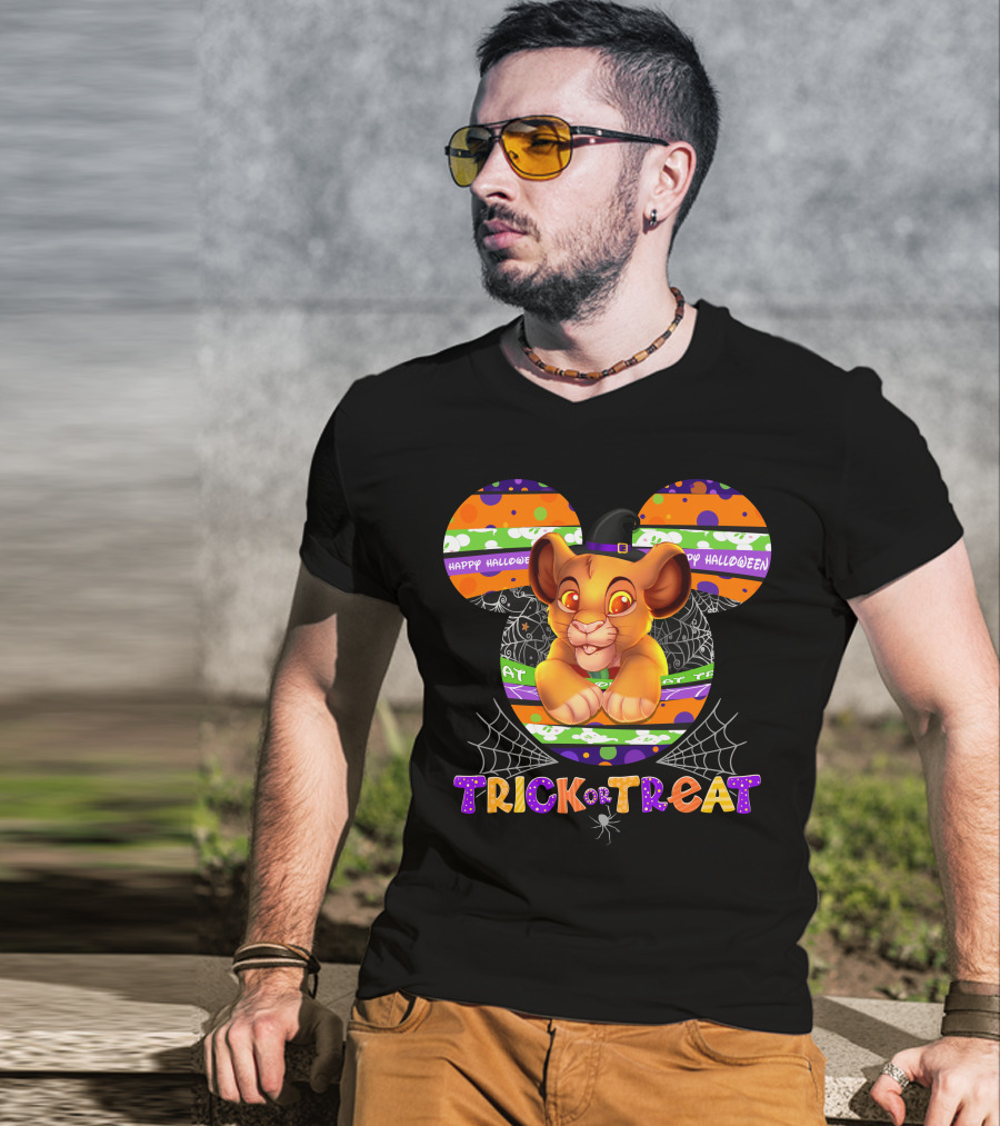 Trick Or Treat Simba Halloween Happy Halloween Mickey Mouse T-Shirt